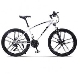 DGAGD Bike DGAGD 24 inch mountain bike adult 10-knife one-wheel variable speed dual disc brake bicycle-White black_27 speed