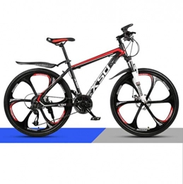 DGAGD Bike DGAGD 24 inch mountain bike adult men and women variable speed light road racing six-cutter wheels-Black red_21 speed