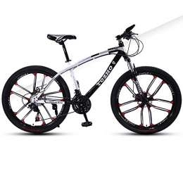 DGAGD Bike DGAGD 24 inch mountain bike adult variable speed damping bicycle double disc brake ten-wheel bicycle-White black_21 speed