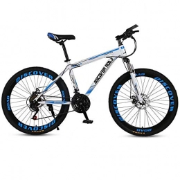 DGAGD Bike DGAGD 24 inch mountain bike bicycle adult variable speed dual disc brake high carbon steel bicycle 40 cutter wheels-White blue_27 speed
