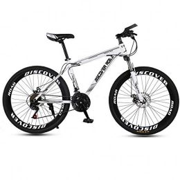 DGAGD Bike DGAGD 24 inch mountain bike bicycle adult variable speed dual disc brake high carbon steel bicycle 40 cutter wheels-white_27 speed