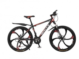 DGAGD Bike DGAGD 24 inch mountain bike bicycle male and female adult variable speed six-wheel shock-absorbing bicycle-Black red_24 speed