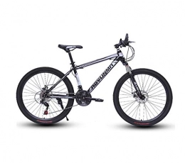 DGAGD Bike DGAGD 24 inch mountain bike bicycle male and female lightweight dual disc brakes variable speed bicycle spoke wheel-Black and white_27 speed