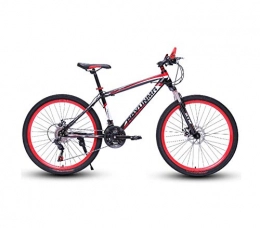 DGAGD Bike DGAGD 24 inch mountain bike bicycle male and female lightweight dual disc brakes variable speed bicycle spoke wheel-Black red_27 speed