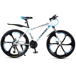 DGAGD Mountain Bike DGAGD 24-inch mountain bike variable speed male and female mobility six-wheel bicycle-White blue_24 speed