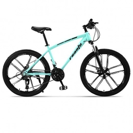 DGAGD Bike DGAGD 26 inch mountain bike adult 10-knife one-wheel variable speed dual disc bicycle bicycle-Light blue_27 speed