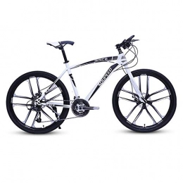 DGAGD Bike DGAGD 26 inch mountain bike bicycle adult portable road variable speed bicycle ten cutter wheels-White black_30 speed