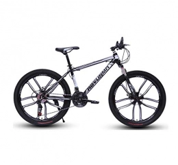 DGAGD Bike DGAGD 26 inch mountain bike bicycle men and women lightweight dual disc brakes variable speed bicycle ten cutter wheels-Black and white_27 speed
