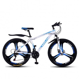 DGAGD Mountain Bike DGAGD 26 inch mountain bike variable speed bicycle light racing three-knife wheel-White blue_27 speed