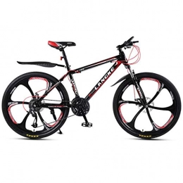 DGAGD Mountain Bike DGAGD 26 inch mountain bike variable speed male and female mobility six-wheel bicycle-Black red_24 speed