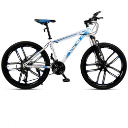 DGAGD Bike DGAGD Snow bike big tire 4.0 thick and wide 24 inch disc brake mountain bike ten cutter wheels-White blue_21 speed