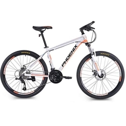 Dsrgwe Mountain Bike Dsrgwe Mountain Bike / Bicycles, Aluminium Alloy Frame, Front Suspension and Dual Disc Brake, 26inch Wheels, 27 Speed (Color : White+Orange)