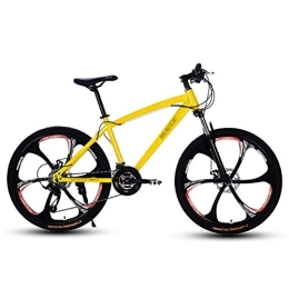 DULPLAY Bike DULPLAY Adult 26 Inch Mountain Bike, Beach Snowmobile Mountain Bikes Bicycles, Double Disc Brake Mountain Bicycle For Men Women Yellow 26", 27-speed