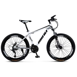 DULPLAY Mountain Bike DULPLAY Adult Mountain Bike, High-carbon Steel Mountain Bicycle With Front Suspension, Lightweight Dual Disc Brake Mountain Bikes White And Black 26", 27-speed