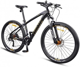 ETWJ Mountain Bike ETWJ Mountain Bikes 27.5 Inch, Carbon Fiber Frame Dual-Suspension Mountain Bike, Disc Brakes All Terrain Mountain Bicycle Unisex, 27 Speed (Color : Gold)