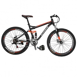 EUROBIKE Mountain Bike Eurobike Dual suspension Mountain Bike 27.5 Inches Wheel Mens Mountain Bike Dual Disc Brake Bicycle for Women (S7 32-Spoke)