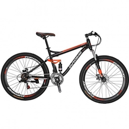 EUROBIKE Bike Eurobike Full Suspension Mountain Bike 21 Speed Bicycle 27.5 inches mens MTB Daul Disc Brakes