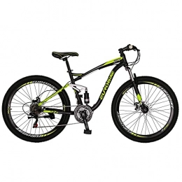 EUROBIKE Bike Eurobike JMC E7 Mountain Bike 27.5 Inch 21 Speed Full Suspension Frame Disc Brakes MTB Bikes (Green)