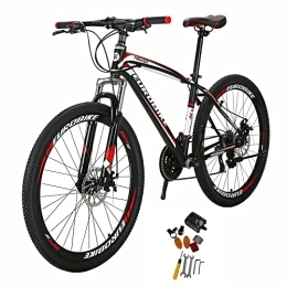 EUROBIKE Mountain Bike Eurobike Mens Mountain Bike 27.5'' Adult Men and Women MTB 21Speed X1 (red)