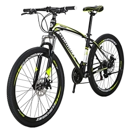 EUROBIKE Mountain Bike Eurobike OBK 27.5 Inch Wheels Mountain Bike 21 Speed Bicycle Suspension Fork Daul Disc Brakes For adult (Aluminium Wheels Yellow)