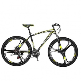 EUROBIKE Mountain Bike Eurobike OBK 27.5 wheels Mountain bike Daul Disc Brakes 21 Speed Mens Bicycle Front Suspension MTB (Yellow Mag wheels)