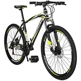 EUROBIKE Mountain Bike Eurobike X1 Mountain Bike 21 Speed Dual Disc Brake 27.5 Wheels Suspension Fork Mountain Bicycle Black-yellow