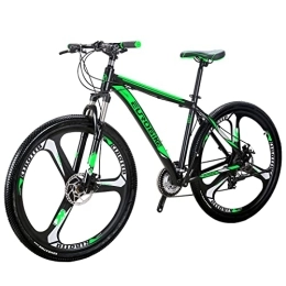 EUROBIKE Bike Eurobike XLTL-X9 Mens and Womens Mountain Bike，29" Wheels 21-Speed, Lightweight Alloy Frame, Disc Brakes Adult Bike (K-GREEN)