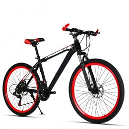 FingerAnge Mountain Bike FingerAnge Bicycle Mountain, Bike Variable Speed Shift Double Disc Brakes Aluminum Alloy Rim Students Men and Women Blackred