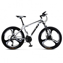 FJW Mountain Bike FJW 26 Inch Integral Wheel Unisex Suspension Mountain Bike High-carbon Steel 21 speed 24 speed 27 speed 30 speed Double Disc Brake Student Commuter City Hardtail Bike, White, 27speed