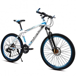 FJW Mountain Bike FJW 26 Inch Unisex Suspension Mountain Bike 21 speed 24 speed 27 speed Double Disc Brake High-carbon Steel Student Commuter City Hardtail Bike, Blue, 27speed