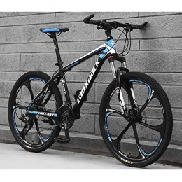 FJW Mountain Bike FJW Unisex 26 Inch Integral Wheel High-carbon Steel Suspension Mountain Bike 21 Speed 24 Speed 27 Speed 30 Speed Double Disc Brake Student Child Commuter City Hardtail Bike, BlackBlue, 24Speed