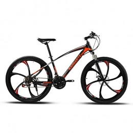 FJW Mountain Bike FJW Unisex Suspension Mountain Bike 26" Double Disc Brake 21 Speed 24 Speed 27 Speed High-carbon Steel Student Child Commuter City Hardtail Bike, Orange, 27Speed