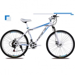 FJW Mountain Bike FJW Unisex Suspension Mountain Bike 26 Inch Hardtail High-carbon Steel 21 Speed 24 Speed 27 Speed Double Disc Brake Student Child Commuter City Bike, Blue, 24Speed