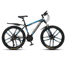 FMOPQ Mountain Bike FMOPQ 26-Inch Mountain Trail Bike Adult Mountain Bike High Carbon Steel Bicycles 10 Spoke Wheels 24 Speeds Drivetrain for Men And Women fengong Titaniu