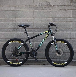 G.Z Mountain Bike G.Z Mountain Bikes, Carbon Steel Mountain Bikes with Dual Disc Brakes, 21-27 Speed Options, 24-26 Inch Wheel Bikes, Adult Bikes, Black And Green, D, 24 inch 24 speed