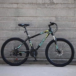 G.Z Mountain Bike G.Z Mountain Bikes, Carbon Steel Mountain Bikes with Dual Disc Brakes, 21-27 Speed Options, 24-26 Inch Wheel Bikes, Adult Bikes, Black And Green, E, 26 inch 24 speed