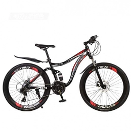 GASLIKE Mountain Bike GASLIKE 26 Inch Mountain Bike Bicycle, Full Suspension High Carbon Steel Frame MTB Bike with Adjustable Seat, PVC Pedals And Mountain Tires, Double Disc Brake, A, 24 speed