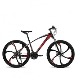 GASLIKE Mountain Bike GASLIKE Adult Variable Speed Mountain Bike, Double Disc Brake Bikes, Beach Snowmobile Bicycle, Upgrade High-Carbon Steel Frame, 26 Inch Wheels, Red, 27 speed