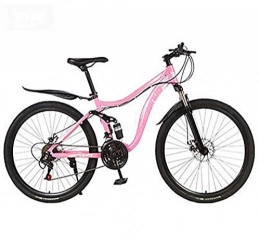 GASLIKE Mountain Bike GASLIKE Mountain Bike Bicycle, High Carbon Steel Frame MTB Bike Dual Suspension with Adjustable Seat, Double Disc Brake, 26 Inch Wheels, E, 21 speed