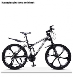GASLIKE Mountain Bike GASLIKE Off-Road Downhill Mountain Bike Adult, Double Disc Brake Snow Bikes, High-Carbon Steel Frame Beach Bicycle, 26 Inch Wheels, Black, 30 speed