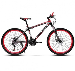 giyiohok Bike giyiohok 26 Inch Men s Mountain Bikes Hardtail Double Disc Brake High-carbon Steel Mountain Bike Mountain Bicycle with Front Suspension Adjustable Seat-27 speed_Red