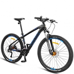 giyiohok Mountain Bike giyiohok 27.5 Inch Mountain Bikes Adult Men Hardtail Trail Bike All Terrain Anti-Slip Front Suspension Mountain Bicycle with Hydraulic Disc Brake Carbon Fiber-27 Speed_Black Blue