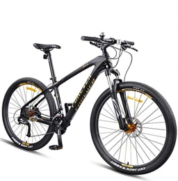 giyiohok Mountain Bike giyiohok 27.5 Inch Mountain Bikes Adult Men Hardtail Trail Bike All Terrain Anti-Slip Front Suspension Mountain Bicycle with Hydraulic Disc Brake Carbon Fiber-33 Speed_Black Gold