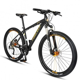 GONGFF Bike GONGFF 27.5 Inch Mountain Bikes, Adult 27-Speed Hardtail Mountain Bike, Aluminum Frame, All Terrain Mountain Bike, Adjustable Seat, Gold