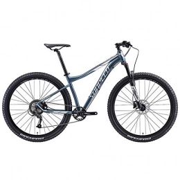 GONGFF Bike GONGFF 9-Speed Mountain Bikes, Adult Big Wheels Hardtail Mountain Bike, Aluminum Frame Front Suspension Bicycle, Mountain Trail Bike, Gray