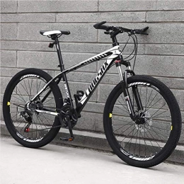 GQQ Mountain Bike GQQ Mountain Bike, Front Suspension Mountain Bike Carbon Steel Fram Unisex Road Bike Front+Rear Mudgard 24 inch Wheels, White, 24 Speed