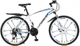 GQQ Mountain Bike GQQ Variable Speed Bicycle, Adult Mens Variable Speed Mountain Bike, Double Disc Brake Bike City Road, Trail Highcarbon Steel Snow Bikes, A, 27 Speed, D