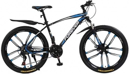 GQQ Mountain Bike GQQ Variable Speed Bicycle, Adult Mens Variable Speed Mountain Bike, Double Disc Brake Bike City Road, Trail Highcarbon Steel Snow Bikes, C, 24 Speed, C, 24 Speed