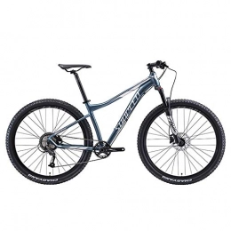 GWFVA Mountain Bike GWFVA 9-Speed Mountain Bikes, Adult Big Wheels Hardtail Mountain Bike, Aluminum Frame Front Suspension Bicycle, Mountain Trail Bike, Silver, 15.5 Inch Frame