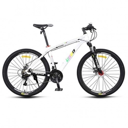 GXQZCL-1 Bike GXQZCL-1 26inch Mountain Bike, Aluminium Alloy Frame Bicycles, Double Disc Brake and Front Suspension, 26inch Spoke Wheel, 21 Speed MTB Bike (Color : White)